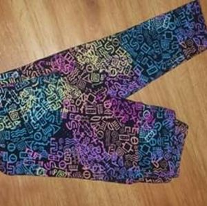 Black with Neon Multicolor LLR OS Leggings